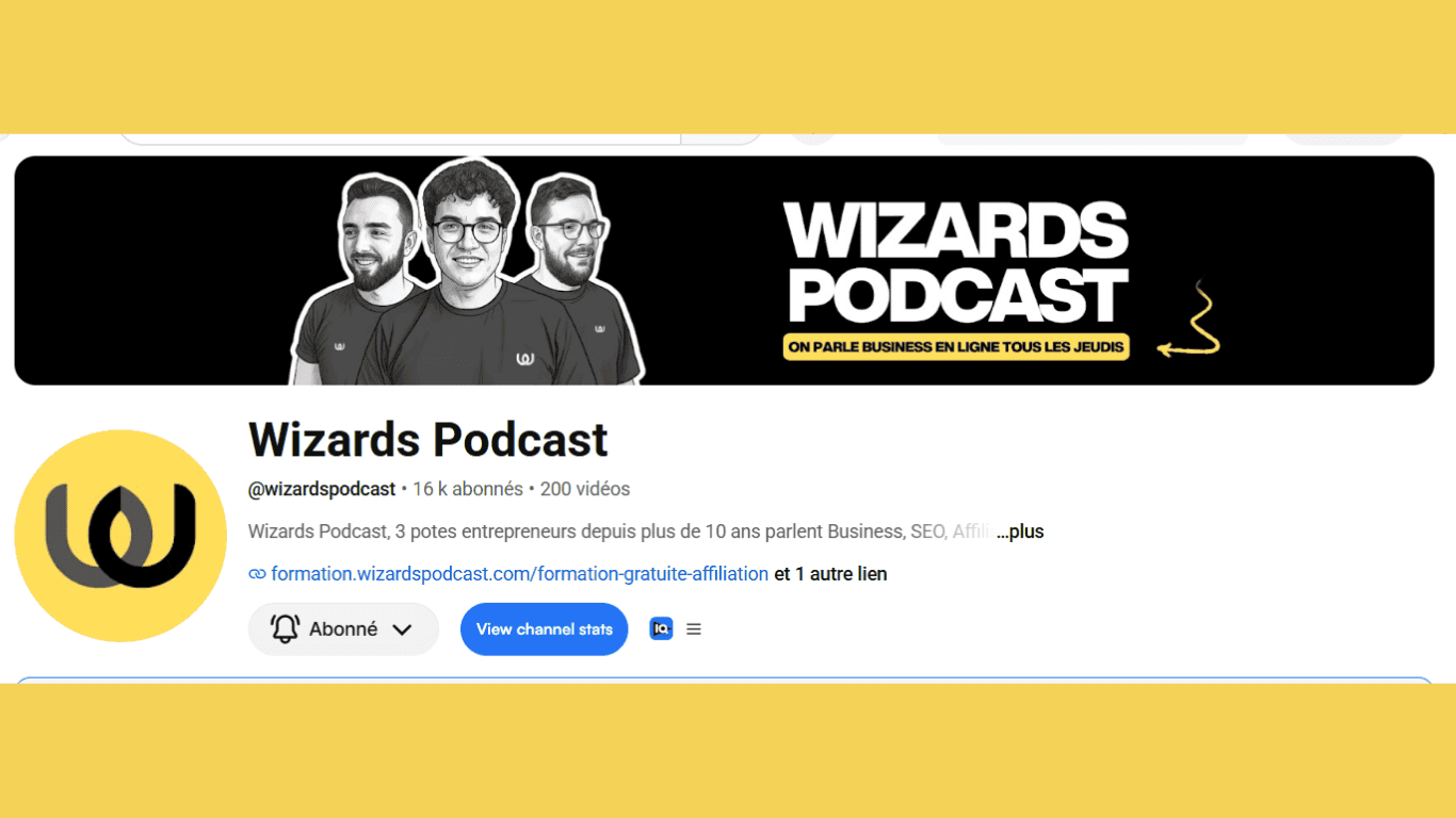 Chaîne YouTube Wizards Podcast, animée par Arthur, Anthony et Franck